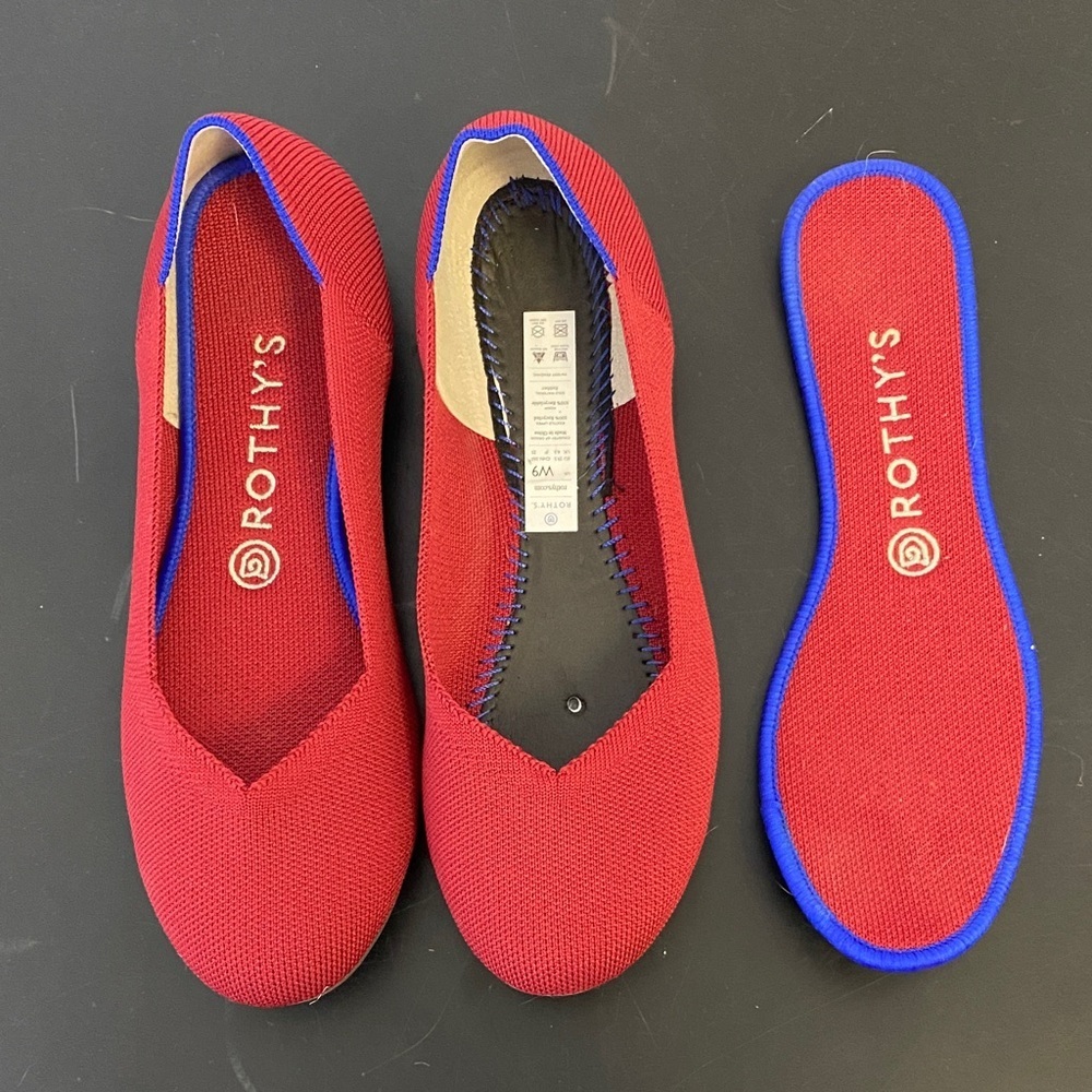 Rothy's Women's Red and Blue Flats - Picture 1 of 5
